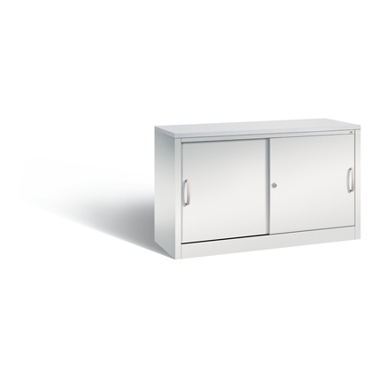 C+P Schiebetürenschrank Acurado-2000 1.200 x 720 x 400 mm (B x H x T) 2 Fachböden Farbe der Front: lichtgrau Farbe des Korpus: lichtgrau