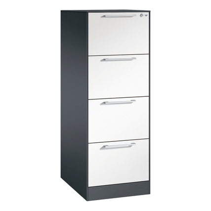 C+P Hängeregistraturschrank Asisto 440 x 1.298 x 600 mm (B x H x T) Stahl, lackiert Farbe der Front: verkehrsweiß Farbe des Korpus: schwarzgrau