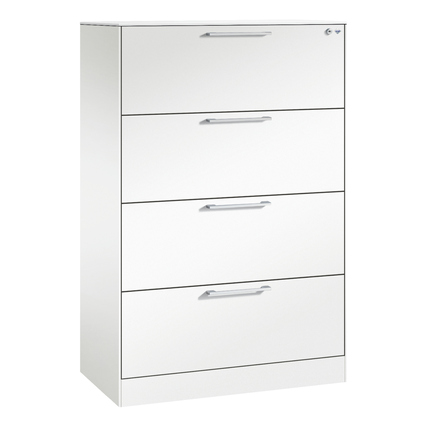 C+P Hängeregistraturschrank Asisto 800 x 1.310 x 435 mm (B x H x T) Stahl, lackiert Farbe der Front: verkehrsweiß Farbe des Korpus: verkehrsweiß