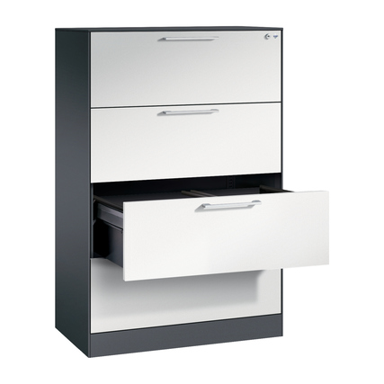 C+P Hängeregistraturschrank Asisto 800 x 1.310 x 435 mm (B x H x T) 2-bahnig schwarzgrau lichtgrau Produktbild pa_produktabbildung_2 XL