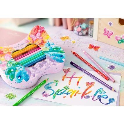 Faber-Castell Buntstift Sparkle Schmetterling Metalletui Produktbild pa_ohnedeko_3 XL
