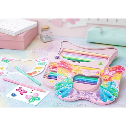 Faber-Castell Buntstift Sparkle Schmetterling Metalletui Produktbild pa_ohnedeko_4 XL