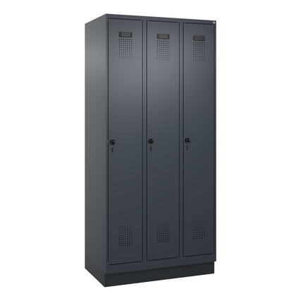 C+P Kleiderspind Evolo PLUS 900 x 1.950 x 500 mm (B x H x T) 3 Abteile Stahl, lackiert anthrazitgrau