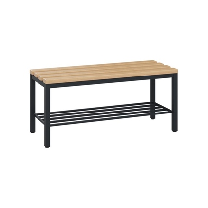 C+P Umkleidebank Solid 1.000 x 450 x 358 mm (B x H x T) 375kg Holz schwarzgrau