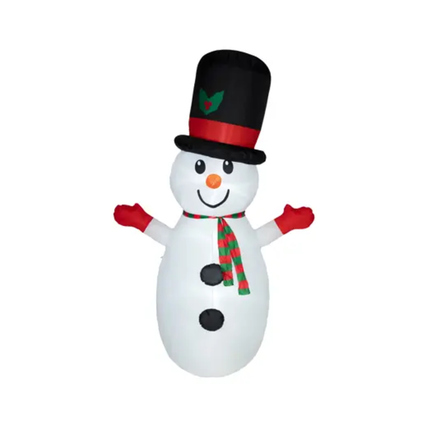 LUMINEO Dekorationsfigur aufblasbar Schneemann Außenbereich 160 x 95 x 240 cm (B x H x T) kaltweiß Netzbetrieb Polyester