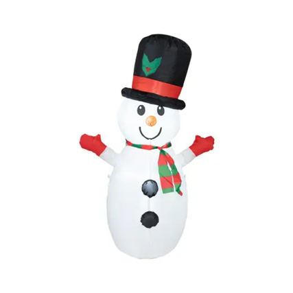 LUMINEO Dekorationsfigur aufblasbar Schneemann Außenbereich 78 x 50 x 120 cm (B x H x T) kaltweiß Netzbetrieb Polyester