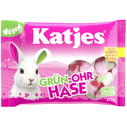 Katjes Fruchtgummi Grün-Ohr Hase 210 g/Pack.