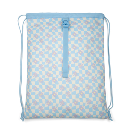 Satch Sportbeutel mit floralem Muster in Blau und hellen Farbtönen.