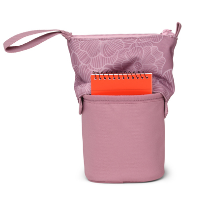 Satch Schlampermäppchen in Rosa mit herausziehbarem Stiftehalter und Notizblock.