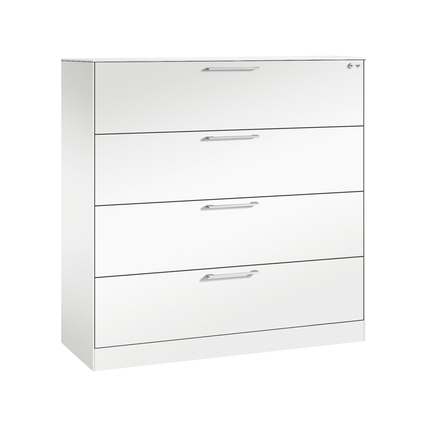 C+P Hängeregistraturschrank Asisto 1.200 x 1.310 x 435 mm (B x H x T) Stahl, lackiert Farbe der Front: verkehrsweiß Farbe des Korpus: verkehrsweiß