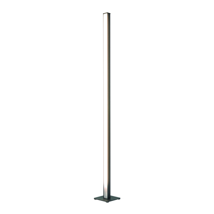 Slim LED-Stehleuchte in Anthrazit mit quadratischem Standfuß, geeignet für Büro und Homeoffice.