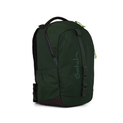 Satch Schulrucksack in Urban Green mit sportlichem Design und seitlichem Dämpfungsbereich.