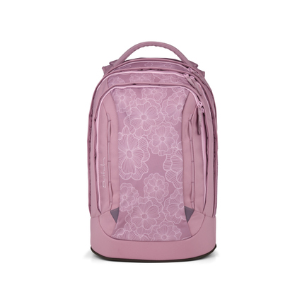 Satch Schulrucksack pack Magnolia Dream in Rosa mit Blumenmuster und mehreren Fächern.