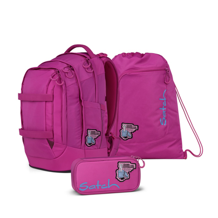Satch Schulrucksack pack 30 x 45 x 27 cm (B x H x T) inkl. Schlampermäppchen, Sportbeutel Polyester pink Fearless Pink