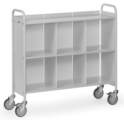 fetra Ablagewagen 385 x 1.100 x 1.165 mm (B x H x L) 150kg Stahl/Holzwerkstoffplatte lichtgrau/hellgrau