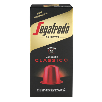 Segafredo Zanetti Espressokapsel Classico Nespresso® Maschine 100 % Arabica Intensität: 10 10 x 5,1 g/Pack.
