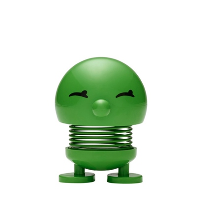 Grüne HOPTIMIST Dekorationsfigur Bimble S mit rundem Design und optimistischem Ausdruck.