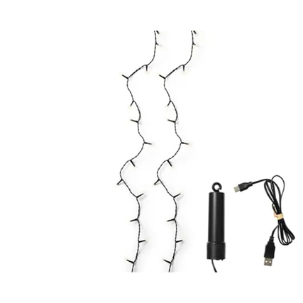 LUMINEO Lichterkette Innenbereich, Außenbereich LED 100 LEDs Akku