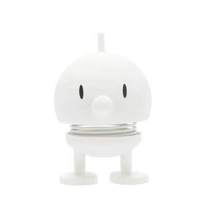 Dekorationsfigur HOPTIMIST Soft Bumble S in Weiß mit runder Form und mattem Finish.