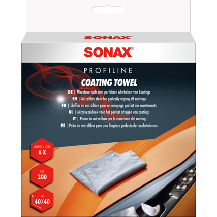 SONAX Microfasertücher Profiline 40 x 40 cm (B x L) 85 % Polyester, 15 % Polyamid grau 6 St./Pack.