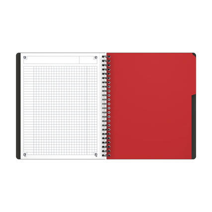 Karierter Oxford Collegeblock DIN A5+ mit widerstandsfähigem Deckel und Dokumententasche.