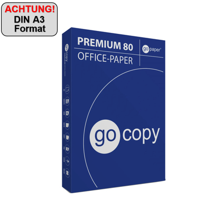 go copy Kopierpapier Premium DIN A3 80g/m² weiß 500 Bl./Pack.