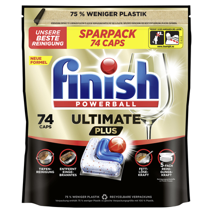 FINISH Spülmaschinentabs Powerball Ultimate Plus Fresh 74 St./Pack.