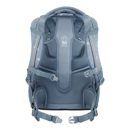 Rückenansicht eines COOCAZOO Schulrucksacks PORTER mit ergonomischem Design und Polsterung.