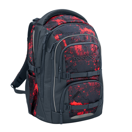 Schulrucksack von COOCAZOO in Broken Black mit mehreren Fächern und ergonomischem Design.