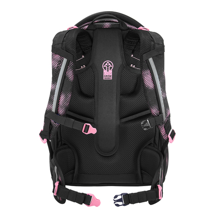 Schulrucksack COOCAZOO PORTER in Pink Illusion, Ansicht von hinten mit ergonomischem Design.