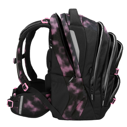 Schulrucksack COOCAZOO PORTER in Pink Illusion, seitliche Ansicht mit ergonomischen Tragehilfen.