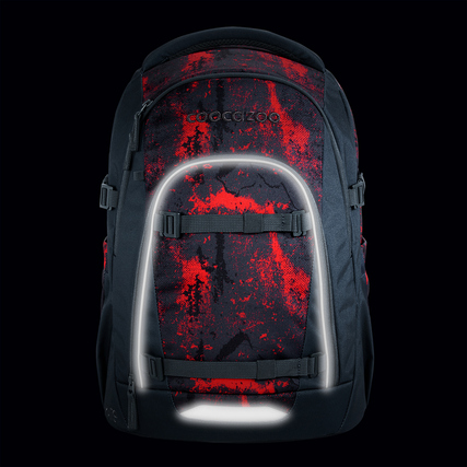 Schulrucksack COOCAZOO MATE in Broken Black mit reflektierenden Elementen und ergonomischem Design.