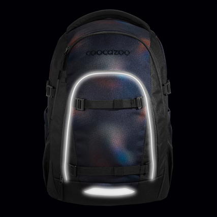 Schulrucksack COOCAZOO MATE in Rainbow Illusion mit reflektierenden Elementen und ergonomic Design.
