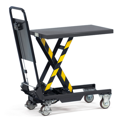 fetra Hubtischwagen 45 x 26,5-75,5 x 93 cm (B x H x T) Maße der Ladefläche: 45 x 70 cm (B x L) 150kg Stahl anthrazitgrau