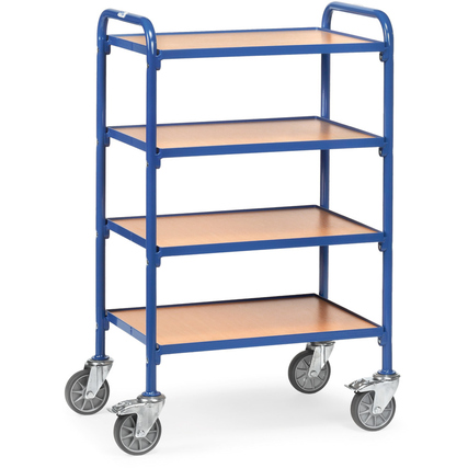 fetra Beistellwagen 51,3 x 113 x 74 cm (B x H x L) 4 Etagen Holzwerkstoffplatte buche