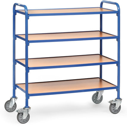 fetra Beistellwagen 51,3 x 113 x 105 cm (B x H x L) 4 Etagen Holzwerkstoffplatte buche