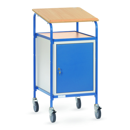 fetra Stehpult 605 x 590 mm (B x L) Holzwerkstoffplatte lichtgrau/blau buche