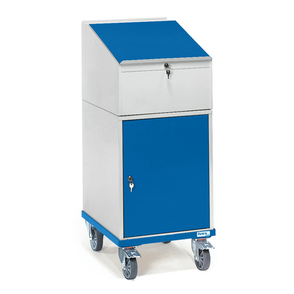 fetra Stehpult 50 x 60 mm (B x L) lichtgrau/blau