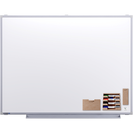 Legamaster Whiteboard PROFESSIONAL Maße der Oberfläche: 120 x 90 cm (B x H) Tafel magnethaftend nicht beidseitig beschreibbar inkl. 4 x Whiteboardmarker TZ1 (schwarz, blau, rot, grün), je 1 x Markerhalter, Tafellöscher, Zubehörhalter, 3 x Magnete Stahl