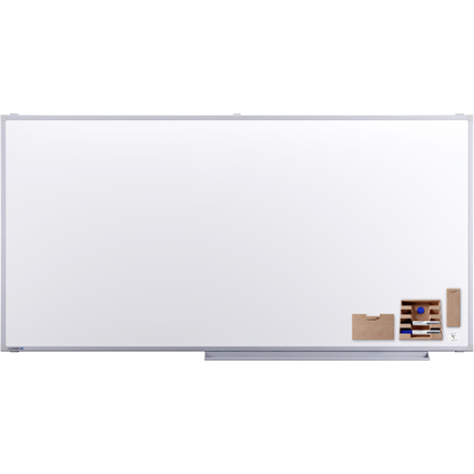Legamaster Whiteboard PROFESSIONAL Maße der Oberfläche: 180 x 90 cm (B x H) Tafel magnethaftend nicht beidseitig beschreibbar inkl. 4 x Whiteboardmarker TZ1 (schwarz, blau, rot, grün), je 1 x Markerhalter, Tafellöscher, Zubehörhalter, 3 x Magnete Stahl