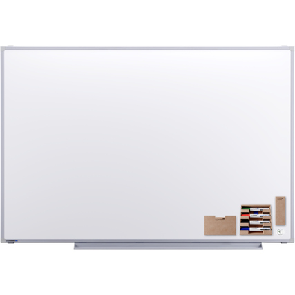 Legamaster Whiteboard PROFESSIONAL Maße der Oberfläche: 150 x 100 cm (B x H) Tafel magnethaftend nicht beidseitig beschreibbar inkl. 4 x Whiteboardmarker TZ1 (schwarz, blau, rot, grün), je 1 x Markerhalter, Tafellöscher, Zubehörhalter, 3 x Magnete Stahl
