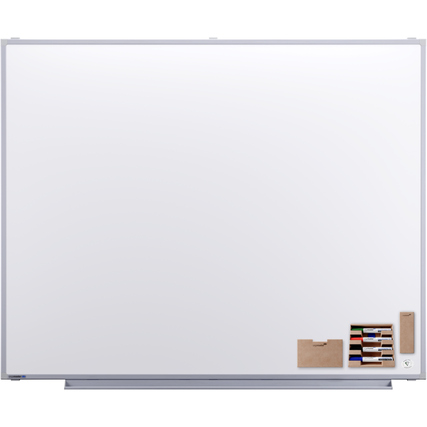 Legamaster Whiteboard PROFESSIONAL Maße der Oberfläche: 150 x 120 cm (B x H) Tafel magnethaftend nicht beidseitig beschreibbar inkl. 4 x Whiteboardmarker TZ1 (schwarz, blau, rot, grün), je 1 x Markerhalter, Tafellöscher, Zubehörhalter, 3 x Magnete Stahl