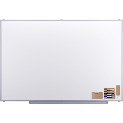 Legamaster Whiteboard PROFESSIONAL Maße der Oberfläche: 180 x 120 cm (B x H) Tafel magnethaftend nicht beidseitig beschreibbar inkl. 4 x Whiteboardmarker TZ1 (schwarz, blau, rot, grün), je 1 x Markerhalter, Tafellöscher, Zubehörhalter, 3 x Magnete Stahl