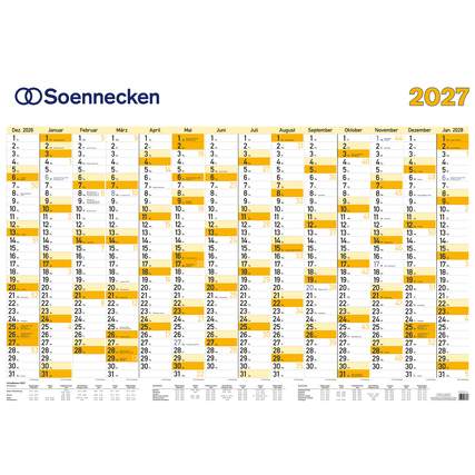 Soennecken Plakatkalender 2027 100 x 70 cm (B x H) 14 Monate/1 Seite Karton, folienkaschiert