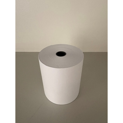 Additionsrolle in weiß, 76 mm x 43 m, auf einem Tisch abgebildet.