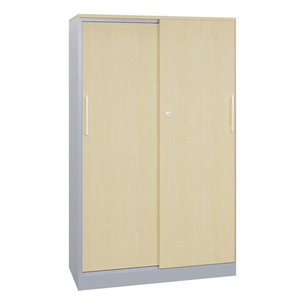C+P Flügeltürenschrank Asisto 1.000 x 1.635 x 435 mm (B x H x T) 3 Fachböden Stahl Farbe der Front: königsahorn Farbe des Korpus: weißaluminium