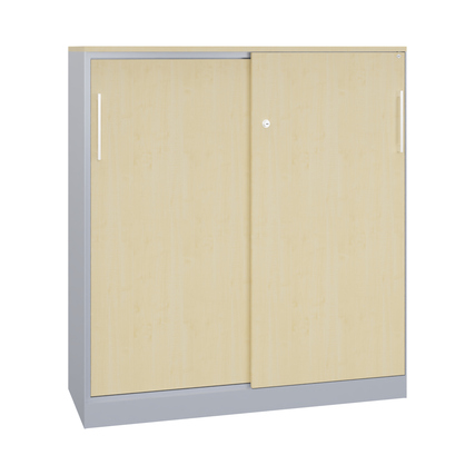 C+P Flügeltürenschrank Asisto 1.200 x 1.310 x 435 mm (B x H x T) 2 Fachböden Stahl Farbe der Front: königsahorn Farbe des Korpus: weißaluminium