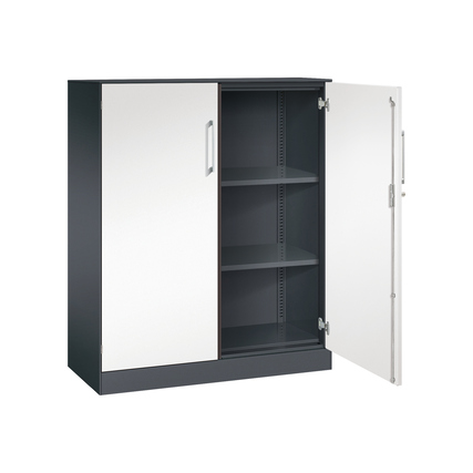 C+P Flügeltürenschrank Asisto 1.000 x 1.310 x 435 mm (B x H x T) schwarzgrau Produktbild pa_produktabbildung_2 XL