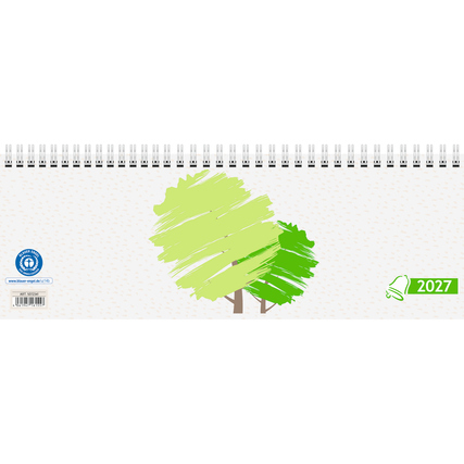 Glocken Querkalender 2027 1 Woche/2 Seiten Karton, 100 % recycelt beige