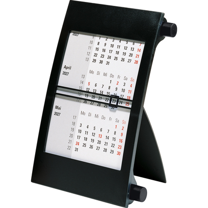 rido/idé Tischkalender 2027 3 sichtbare Monatsblöcke schwarz